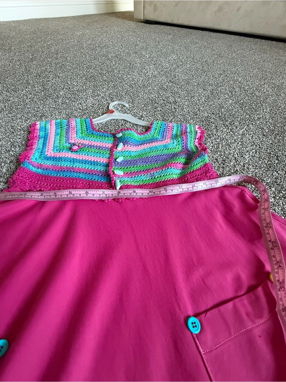 Handmade Girls Crochet & Fabric Dress – Size 4–6 Years – One of a Kind